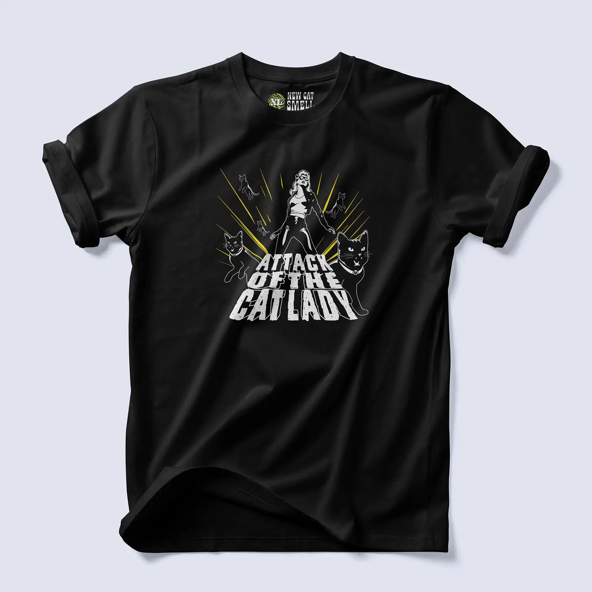 Product image of black Attack of the Cat Lady t-shirt